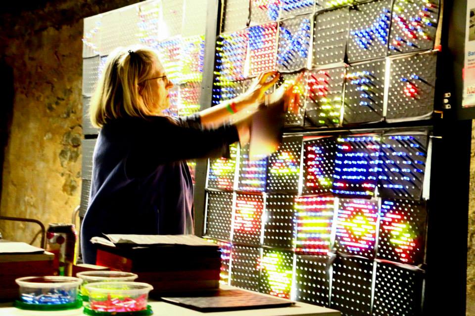 Barrel of Makers' giant Lite-Brite.