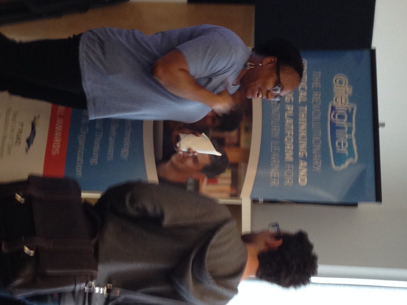 Citelighter's Davita Carpenter talks with a student.