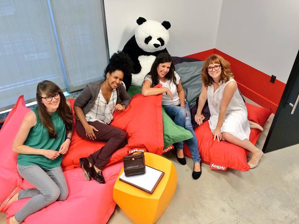 Joni Trythall (left), Dominique Clarke, Megan Anthony and Girl Develop It Executive Director Corinne Warnshuis at 1313 Innovation.