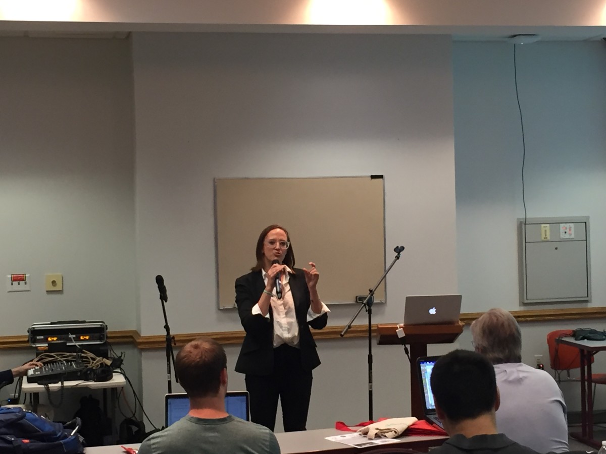 Emily Rasowsky at DevFest 2015.