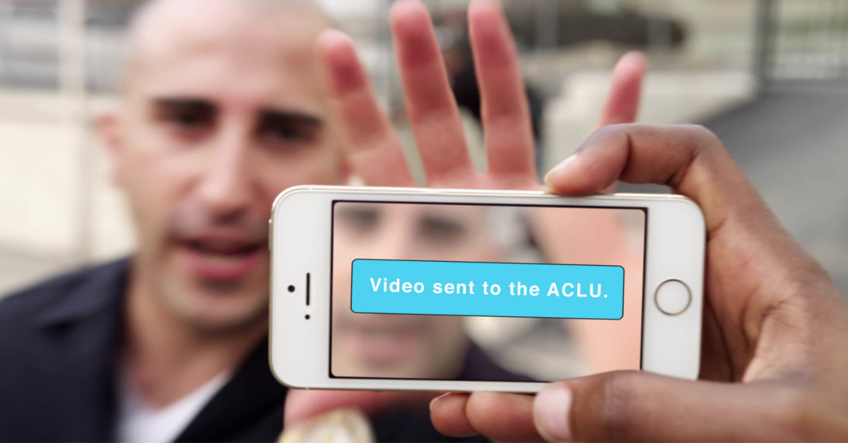 A promotional photo for the ACLU's Mobile Justice app.