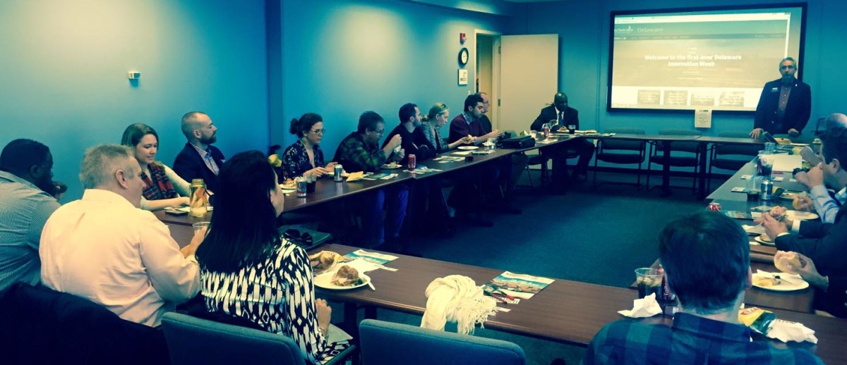 Two-dozen Delaware tech leaders talk over lunch.