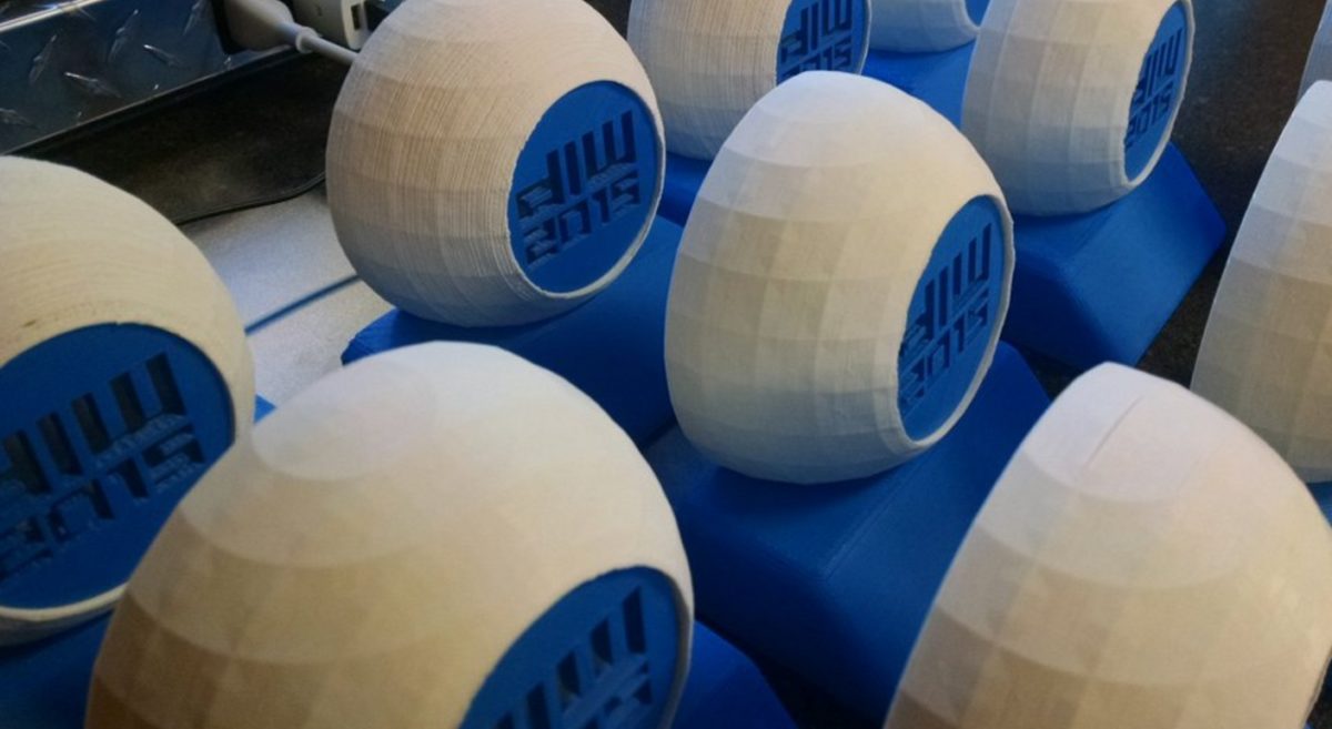 Here are the 2015 Delaware Innovation Awards, 3D-printed by Barrel of Makers.