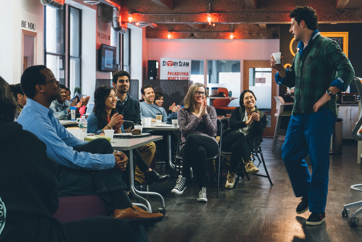Talking content at the Technically Media all-team day, December 2015.