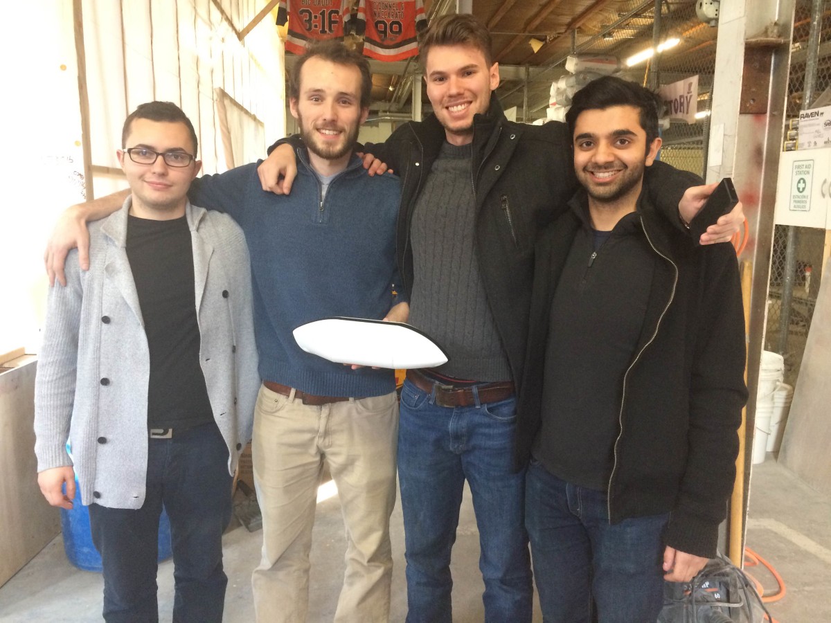 Left to right: team members Freddy Wachter, Richard Crane, Oliver Tillman and Om Mahida.
