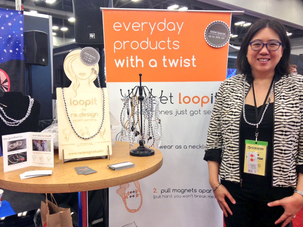 Fresh off a successful crowdfunding campaign, Vanessa Chan came to SXSW to sell her no-tangle headphones.