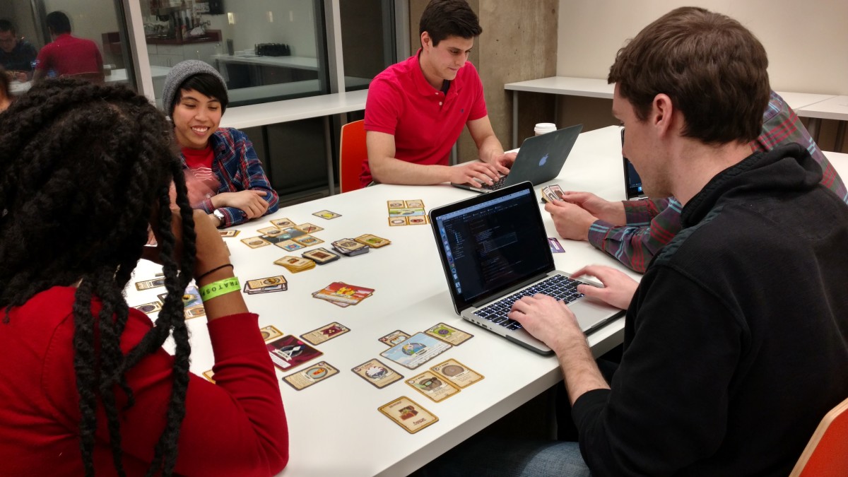 Students from Zip Code Wilmington's second cohort work on projects.