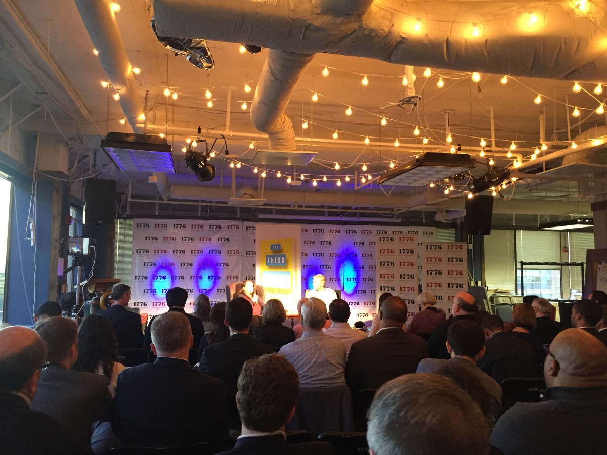 Steve Case and Donna Harris speak to a full house at 1776. (Photo by Tajha Chappellet-Lanier)