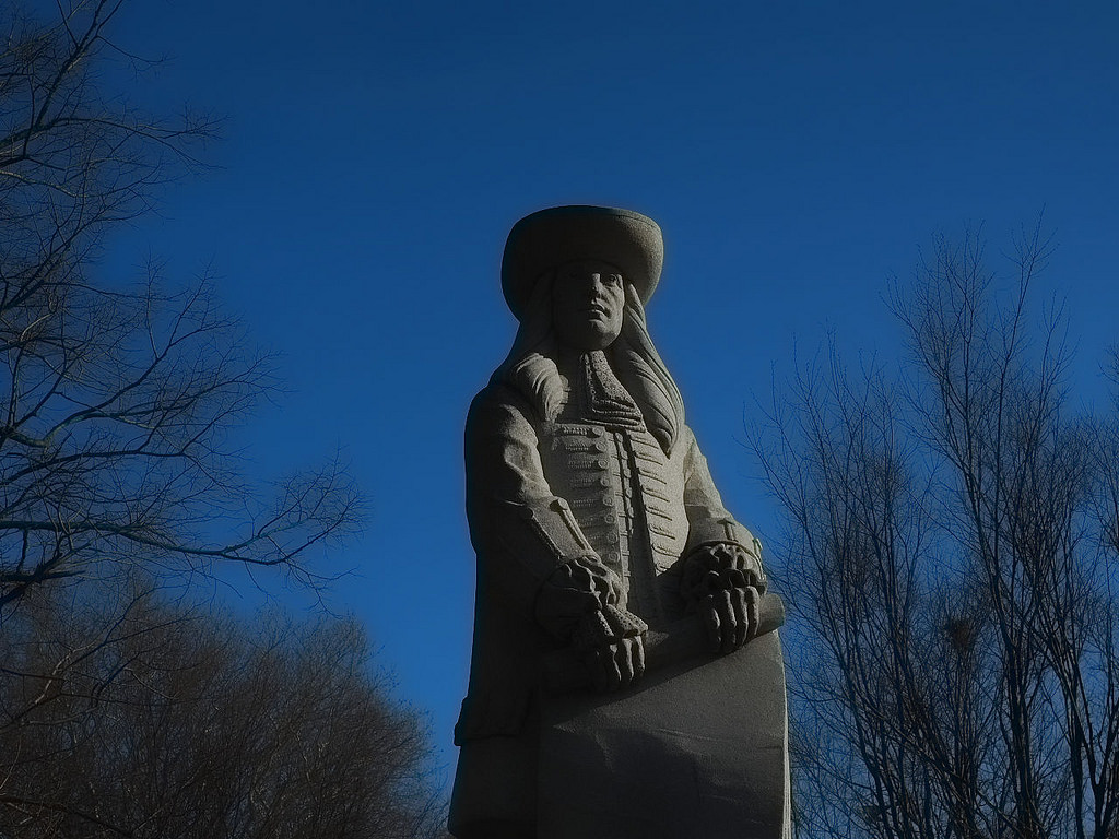 A statue of William Penn.