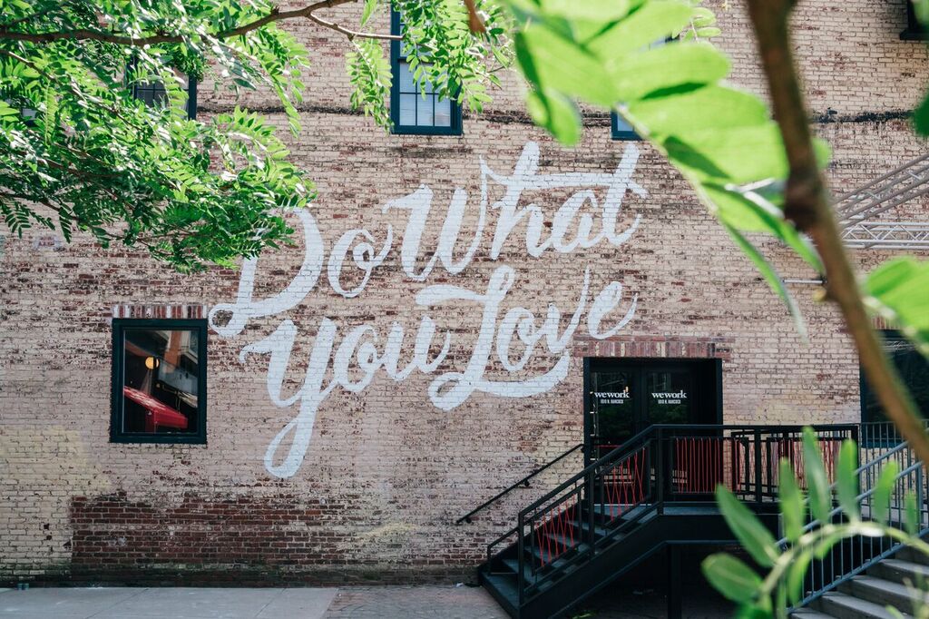 A mural on WeWork's new Northern Liberties location.