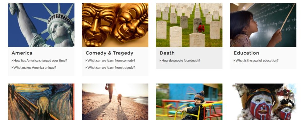 Some text themes on the CommonLit platform. (Screenshot)