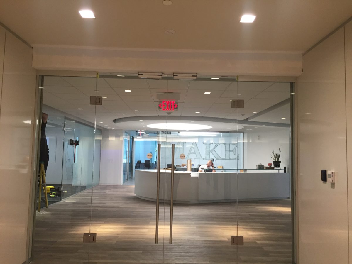 The entrance to MakeOffices Clarendon. (Photo by Tajha Chappellet-Lanier)