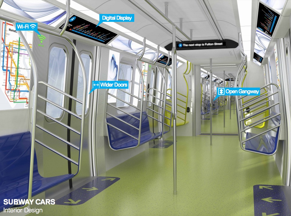 Plans for new subway cars include WiFi, phone chargers and more.