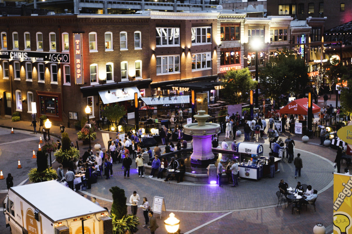 An aerial shot of the #BIW15 Kickoff Festival with The Gathering.
