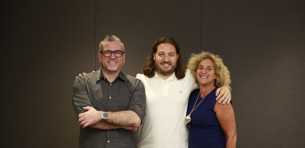 Peter Corbett, center, with Matt Eastwood, Worldwide Chief Creative Officer at J. Walter Thompson on the left and Tamara Ingram, Global CEO at the J. Walter Thompson on the right.