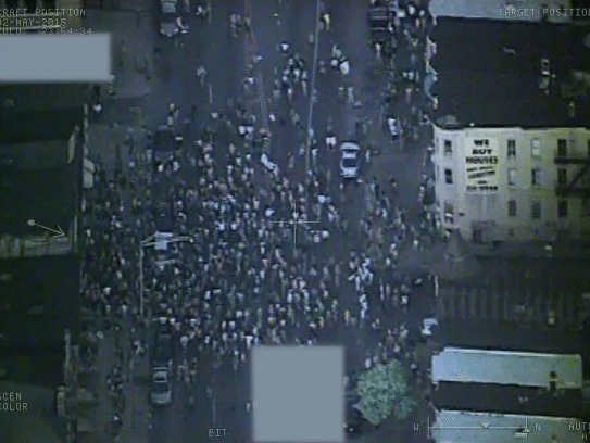 FBI aerial surveillance of a peaceful protest on May 3, 2015.