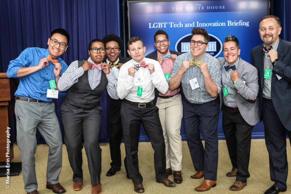 Joy Whitt (in red) at the White House LGBTQ Tech and Innovation Summit.