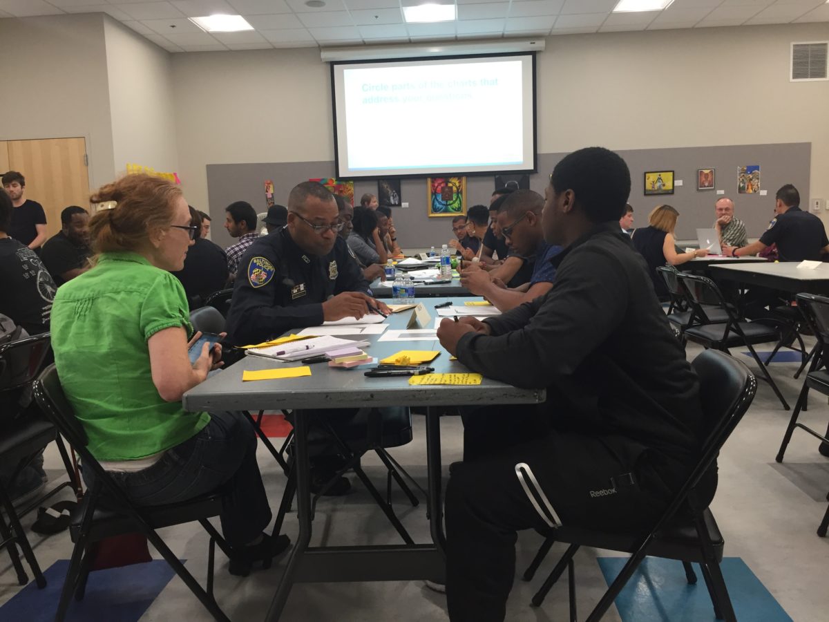 Police and citizens exchange ideas at the #BIW16 event.