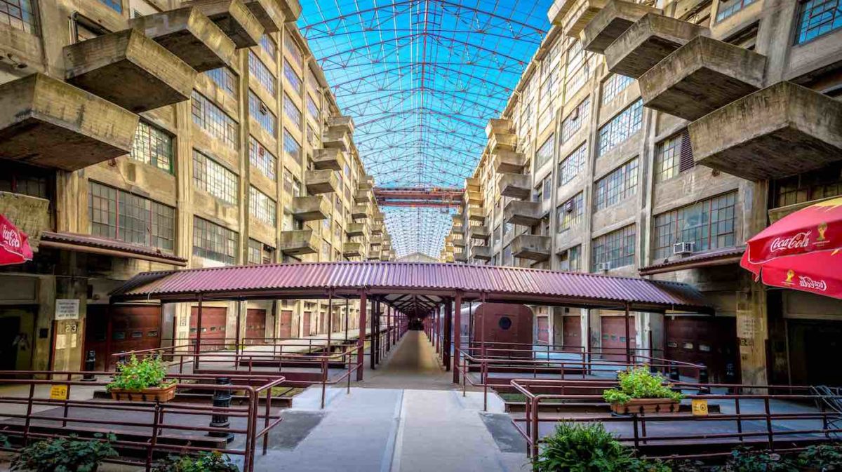 The atrium of the Brooklyn Army Terminal. (Photo via Wikimedia Commons)