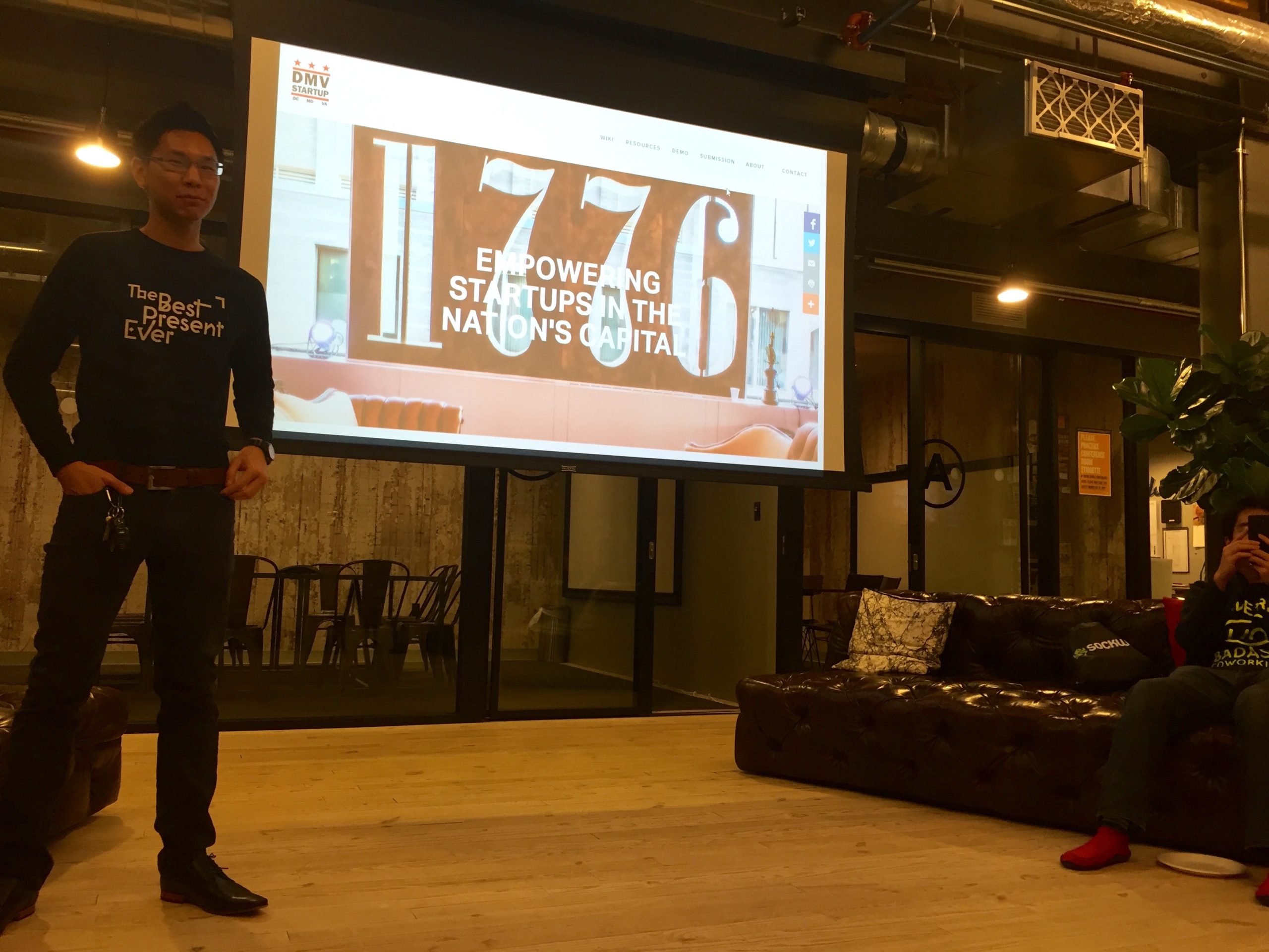 Brandon Luong at a DMV Startup event. (Photo by Tajha Chappellet-Lanier)