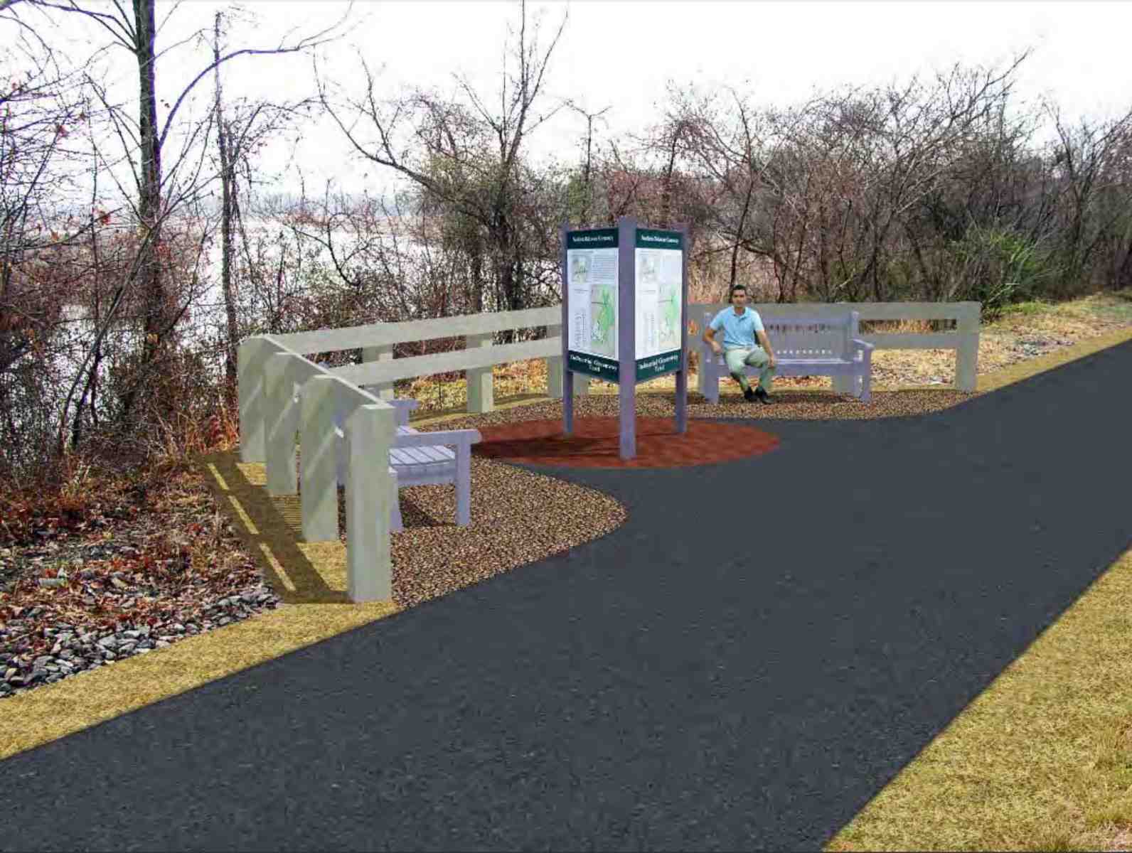 A rendering of the Industrial Track Trail we grabbed from WRA's project proposal.
