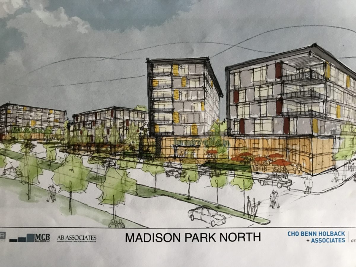 A rendering of the future Madison Park North. (Image via Cho Benn Holback and Associates)