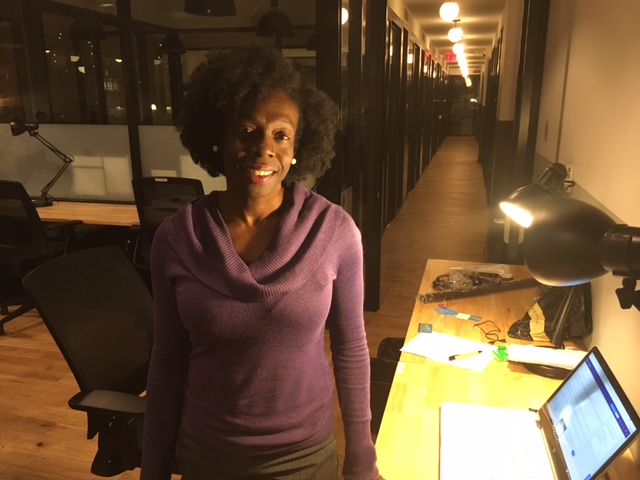Maureen Murat wrapping up a late night at WeWork K Street.