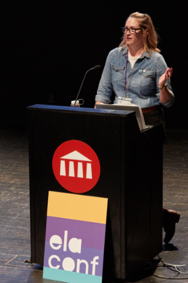 LeeAnn Kinney speaks at Ela Conf, which she cofounded.