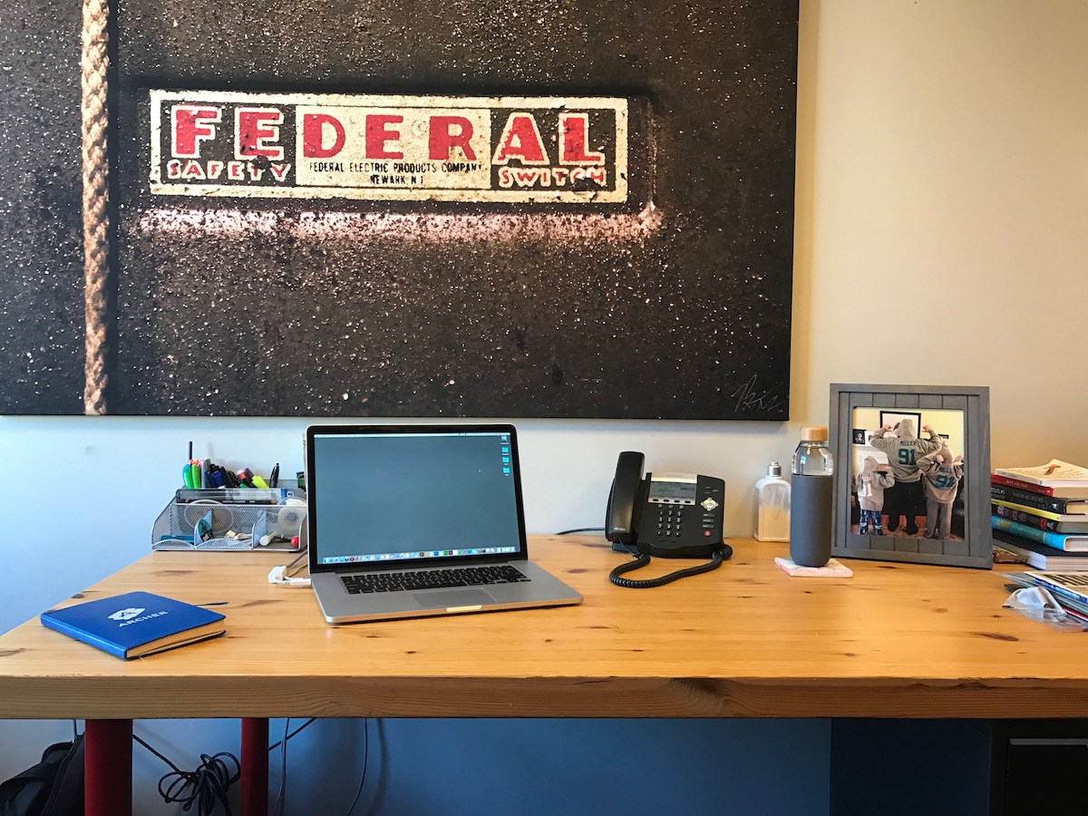 Todd Miller's clutter-free desk at Archer.