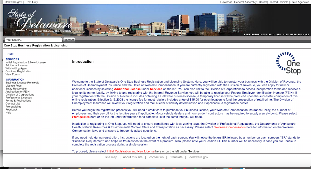 The current one-stop business portal design.