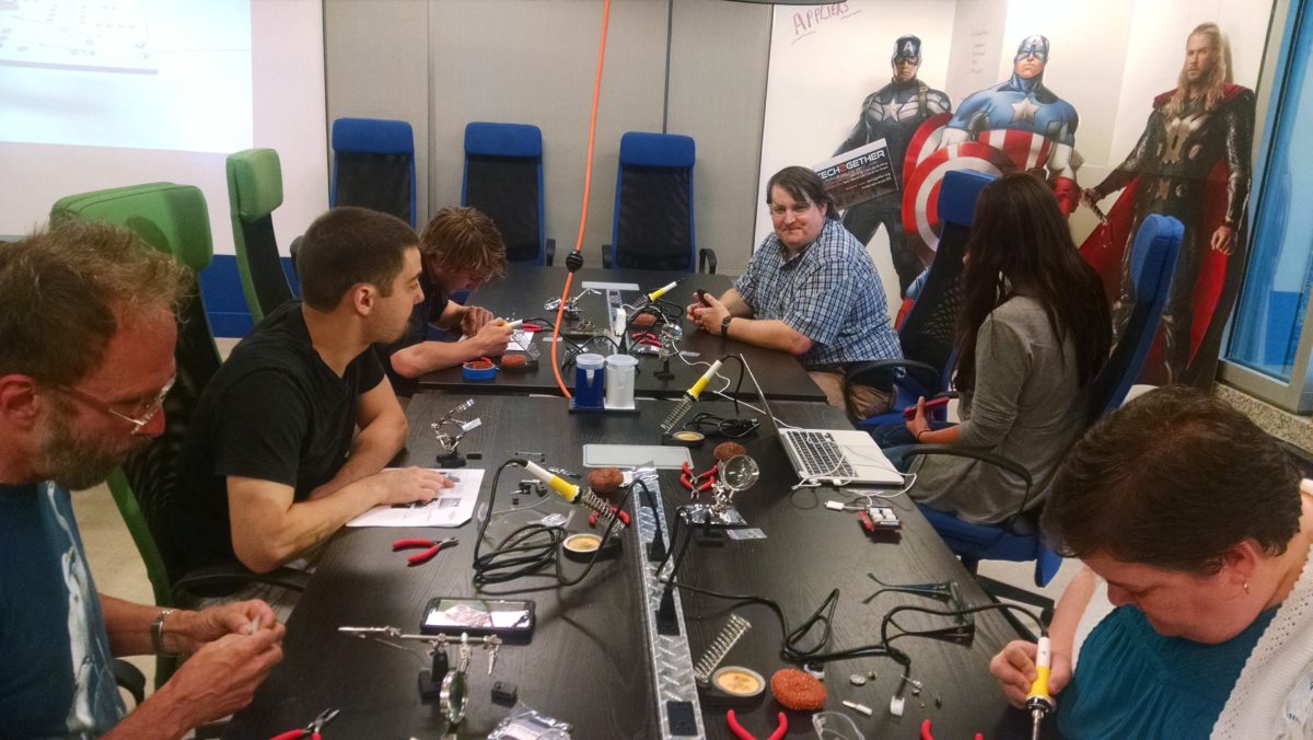 Barrel of Makers hosted a soldering workshop at 1313 Innovation in June 2015 during one of their Makers Mondays.