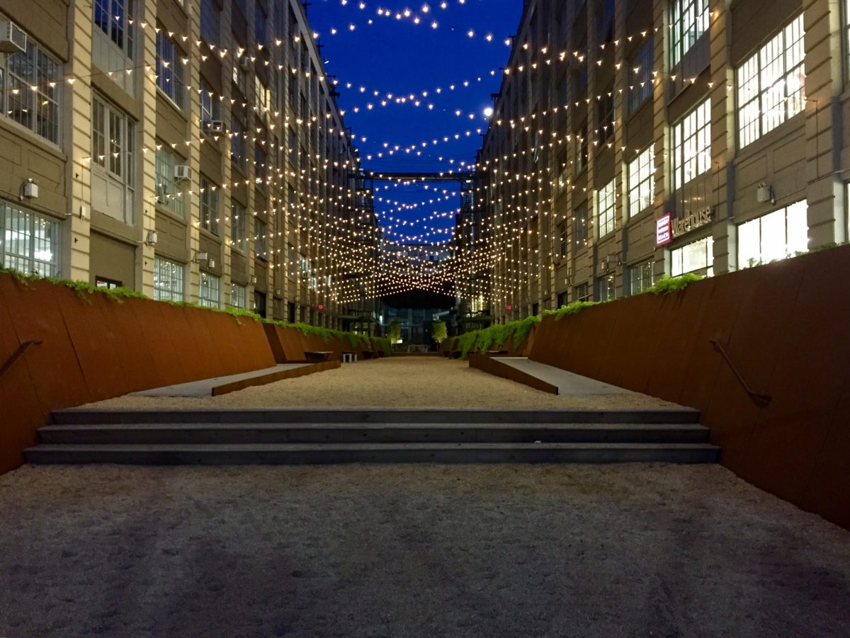 Industry City at dusk.