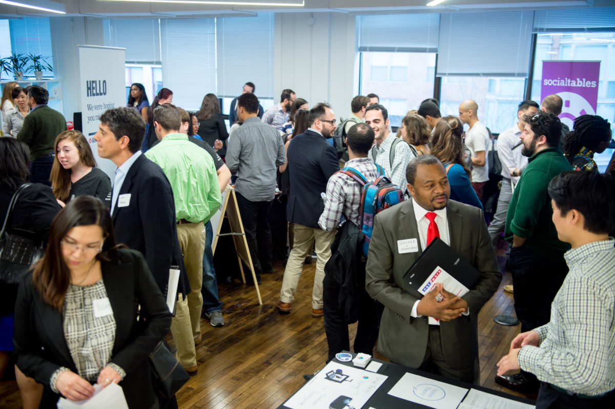 Job-seekers work the floor at D.C.'s first NET/WORK.
