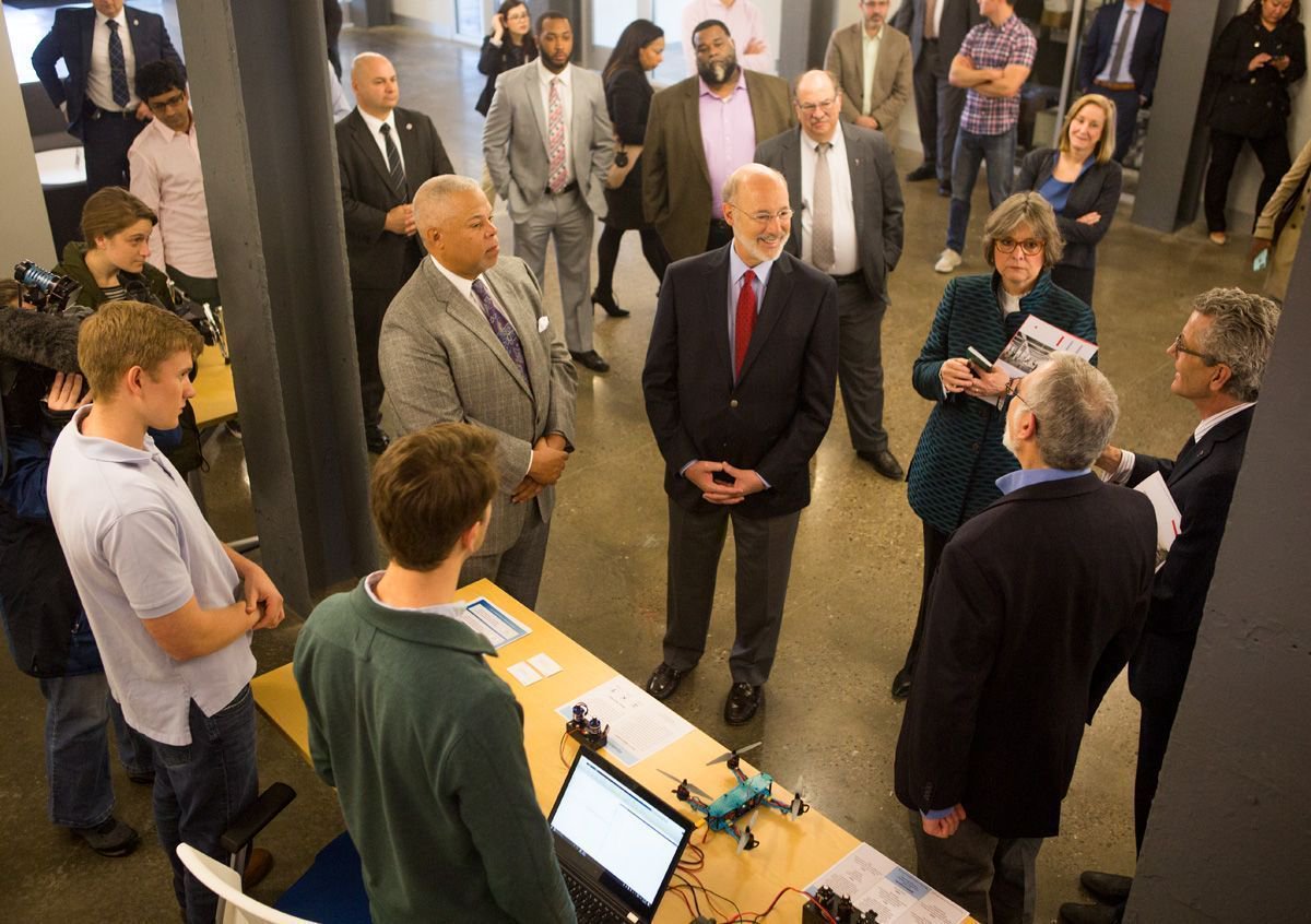 Gov. Wolf stumped for his budget at Pennovation.