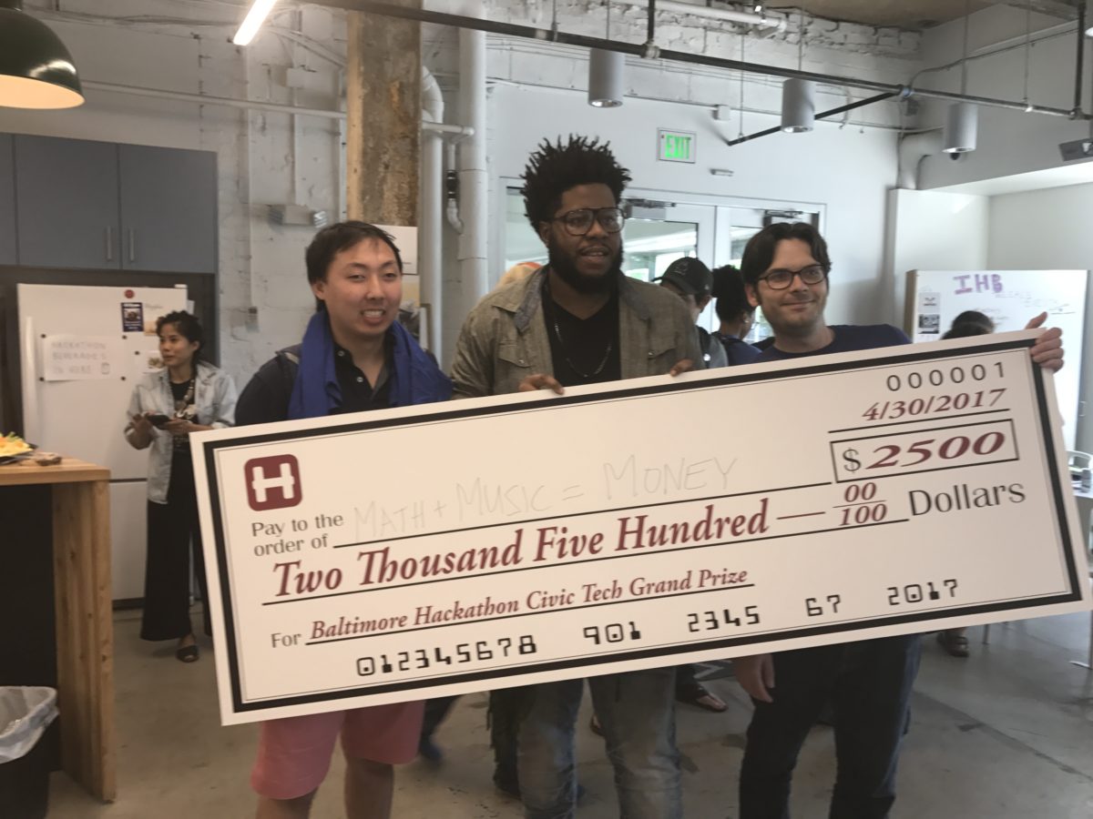 Allen Song, Kariz Marcel and Drew Swinburne won the civic tech category.