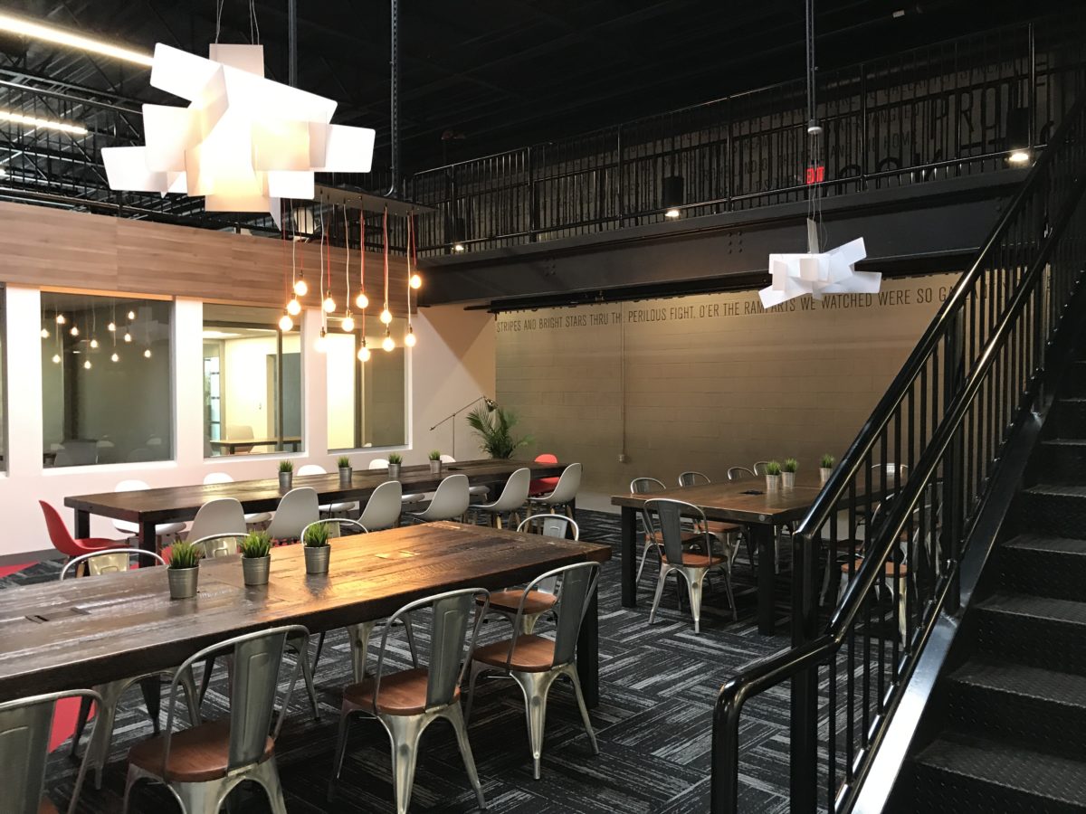 The coworking area at Betamore’s City Garage space.