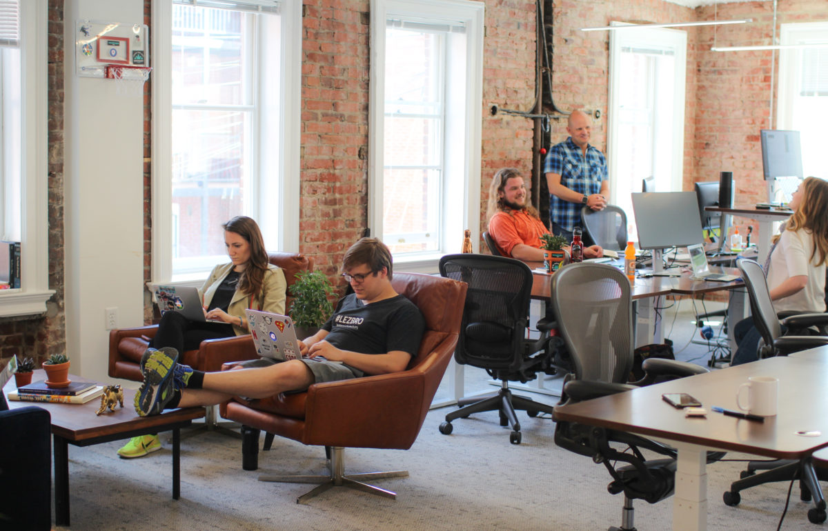 At Mapbox's new digs. (Courtesy photo)
