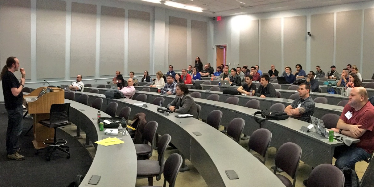 Tor Project's cofounder Roger Dingledine speaking at Philly Tech Week.