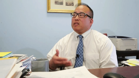 David Oh is back at his desk.