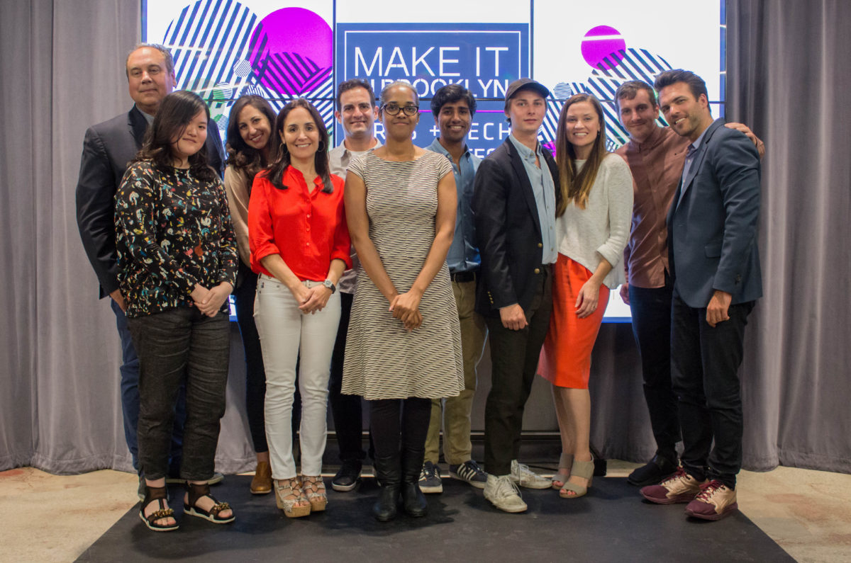 From left: Jon Vanhala, managing director of Crossfade Partners; Silvia Park, PicFic; Elizabeth Thys, Artwrld; Catherine Levene, cofounder of Cat Perkins; Seth Hillinger, Audiodrops; De Angela Duff, co-director and associate professor of integrated digital media at NYU Tandon School of Engineering; Ajay Kishore, Stareable; Will Denton, Museum Vision; Joni Saylor, design principal at IBM; Seth Kranzler, Museum Vision; J.J. Casper, founder of Blue Seed Collective.