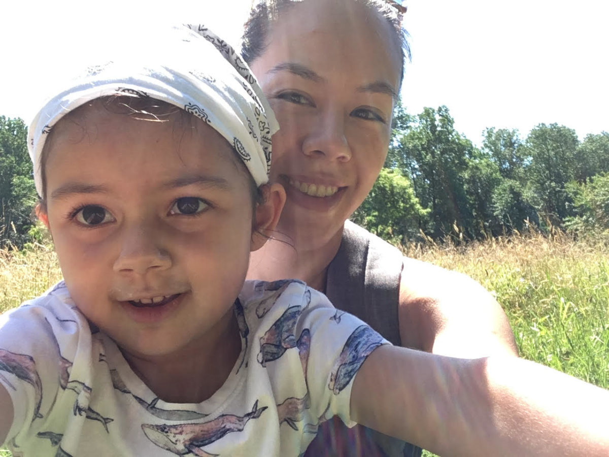 Elise Wei and her daughter EV.