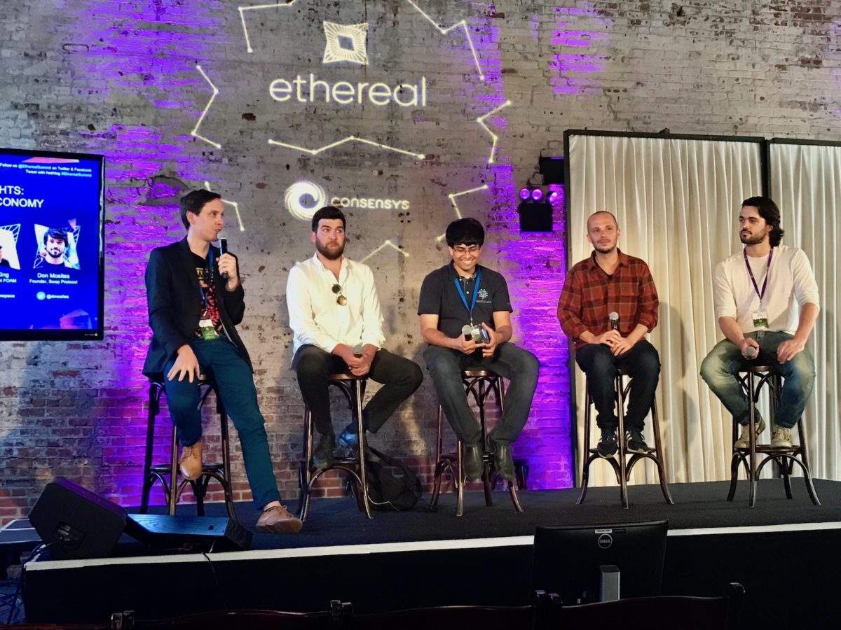 A panel at the Ethereal Summit in Brooklyn last May.