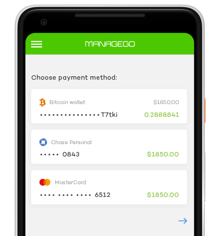 Choose your payment method.