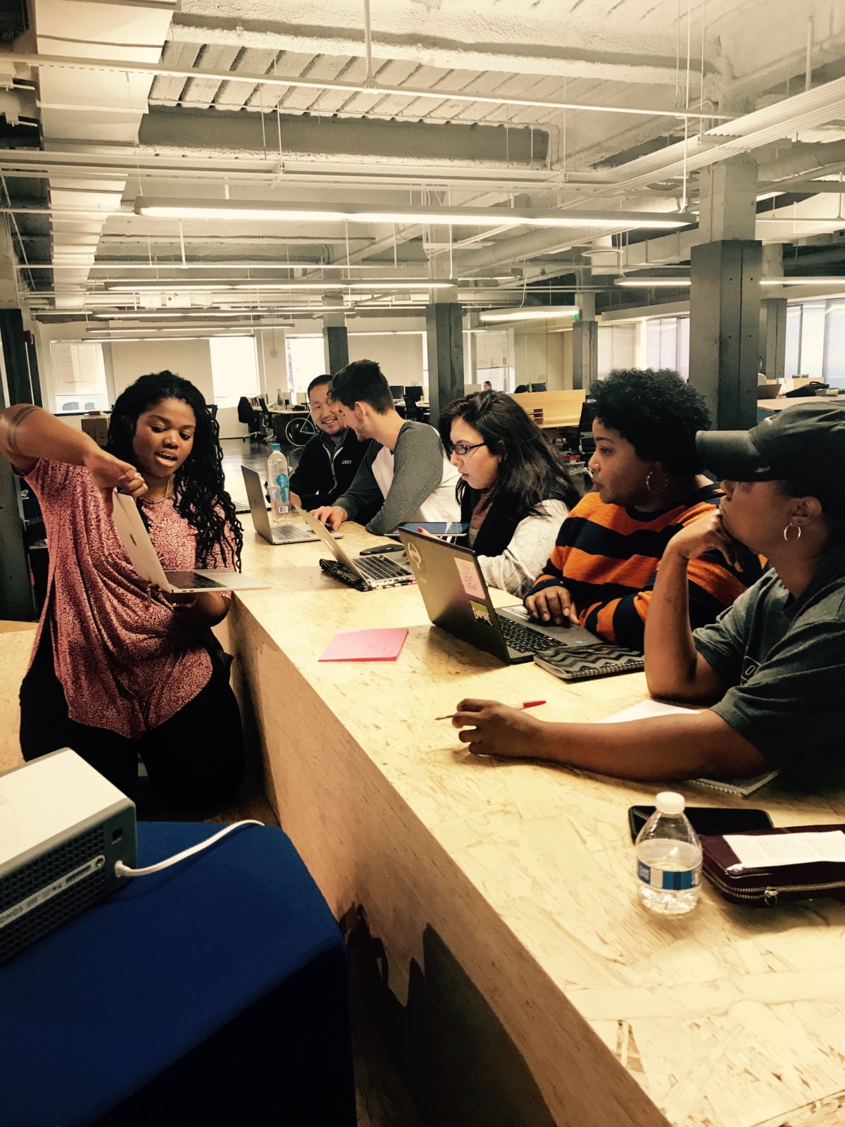 A coding demo at a Thinkful event in D.C.