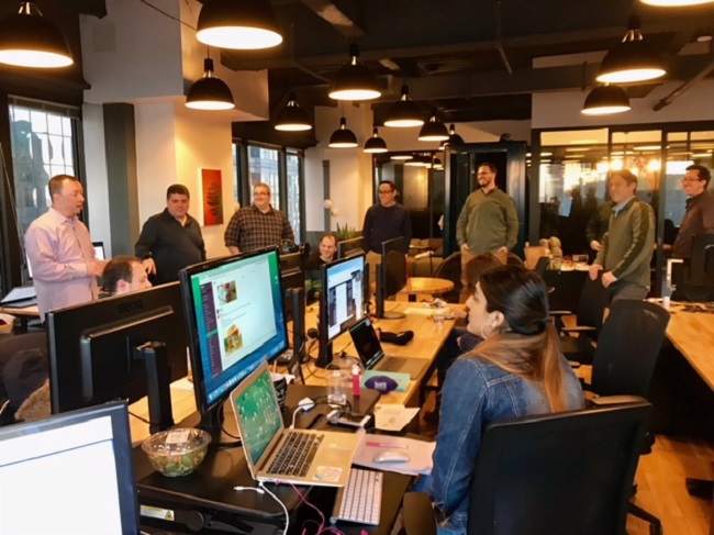 The Amino crew at its WeWork 1601 Market office.
