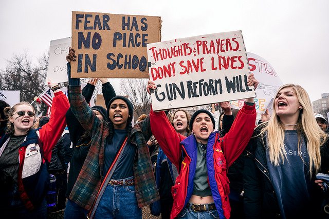 A protest organized by Teens For Gun Reform, an organization created by students in Washington, D.C., in the wake of the shooting at Marjory Stoneman Douglas High School in Parkland, Fla.