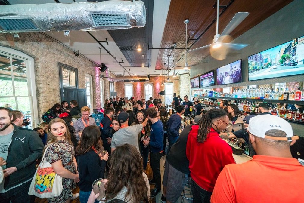 The crowd at the Amplify Philly House at SXSW 2018.