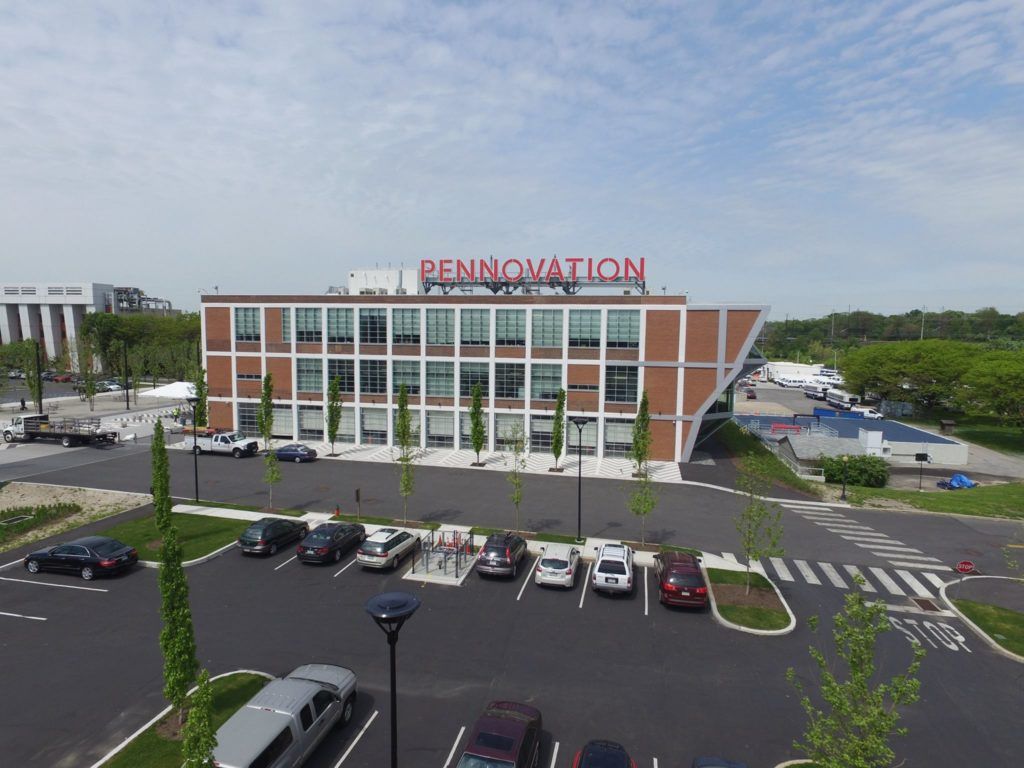 An aerial shot of Penn's research hub.