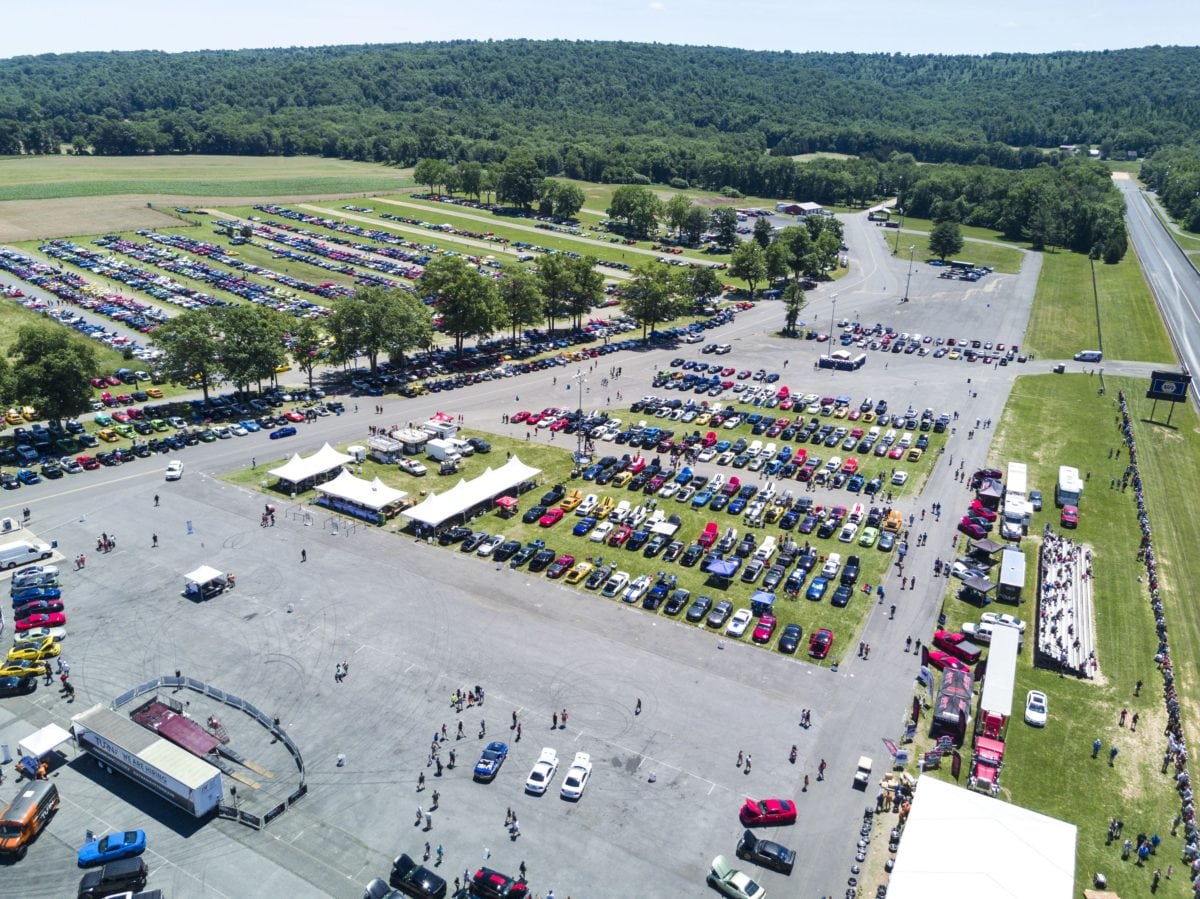 thousands of cars parked as seen from above