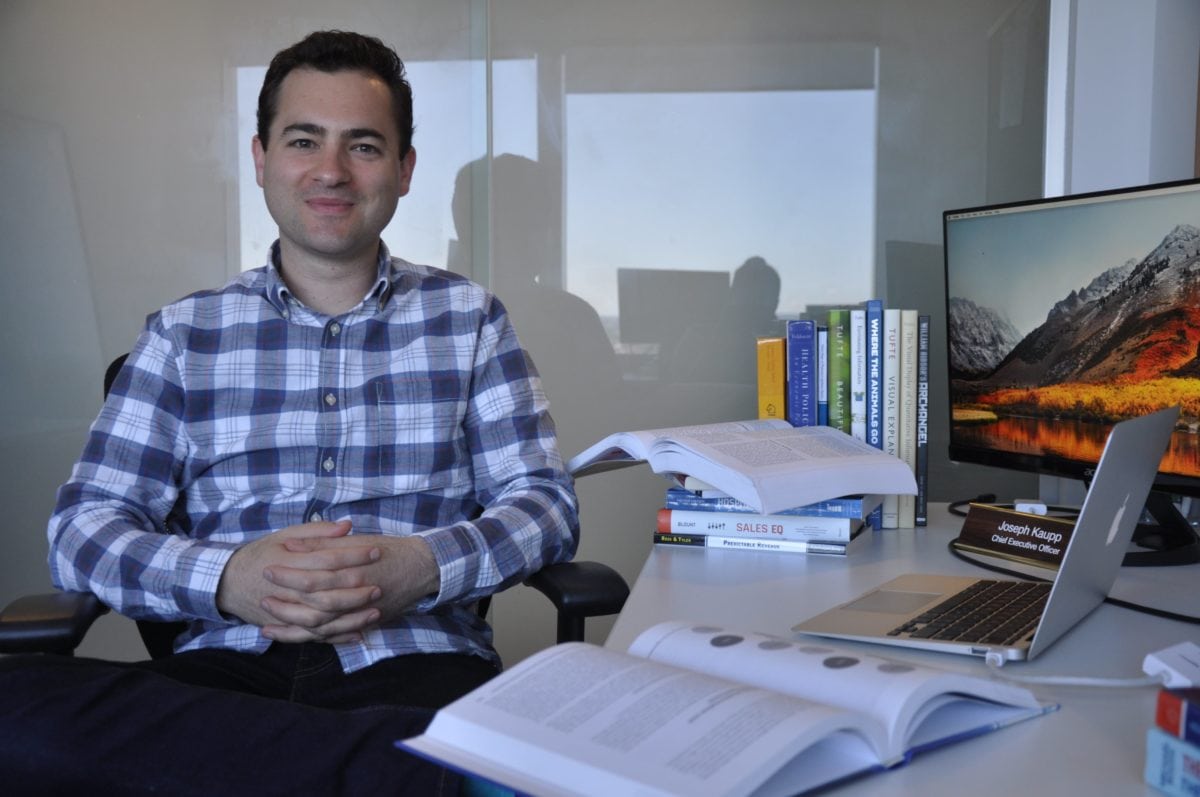 Bainbridge Health cofounder Joseph Kaupp. inside an office